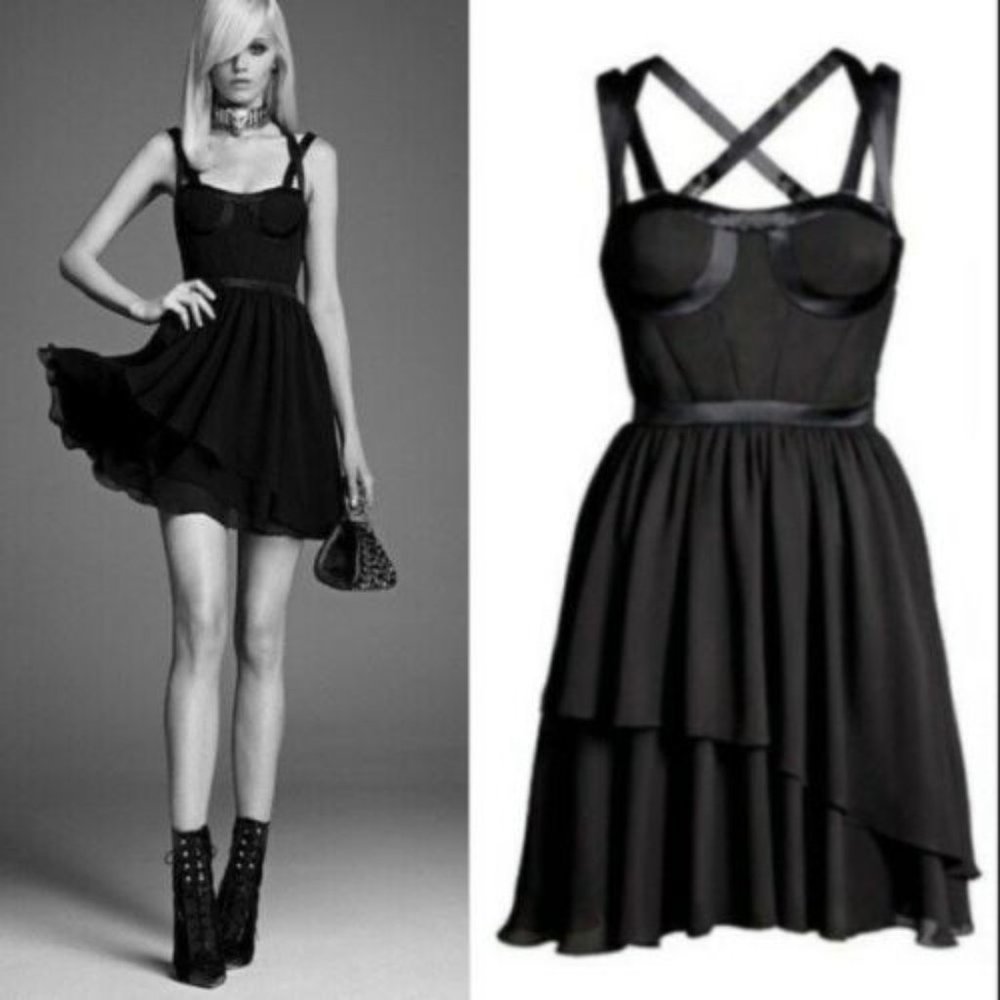 Versace for H&M Silk Corset Strappy Babydoll Dress